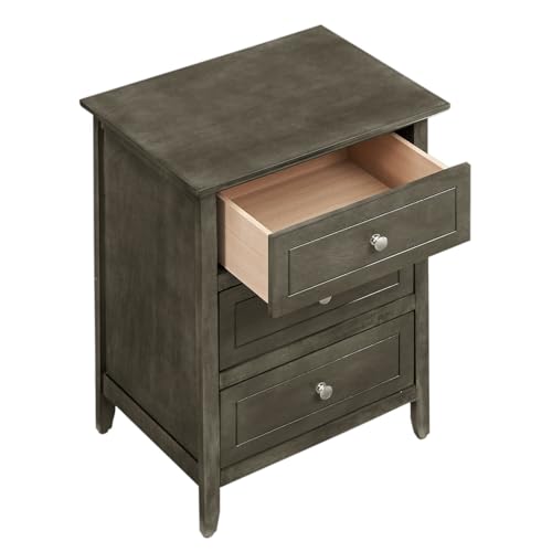 Modern Nightstand with Drawers - Bedroom Side Table with Storage - Home Furniture