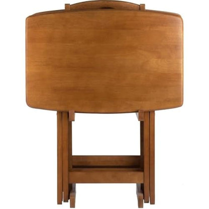 Pemberley Row Solid Wood Teak Snack Table Set Rectangular Oversized, Unassembled, view 6