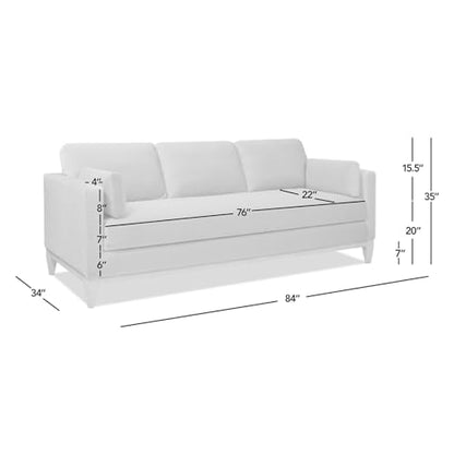 Jennifer Taylor Home Knox 84" Modern Farmhouse Performance Velvet Living Room Sofa Couch