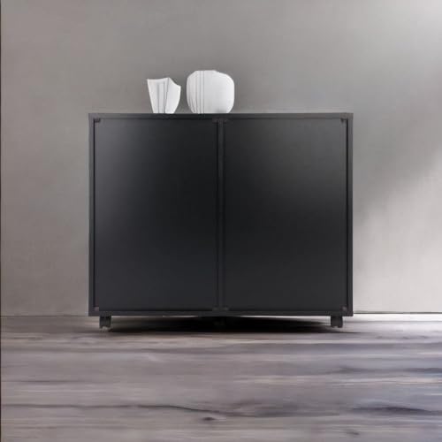 Wood Halifax 2-Section Mobile Storage Cabinet - Stylish, Versatile, Easy to Move