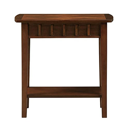Dennis End Table with Shelf, Espresso