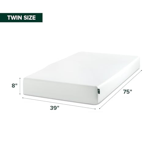 Zinus 8 Inch Twin Green Tea Memory Foam Mattress, Medium Firm Feel, view 3