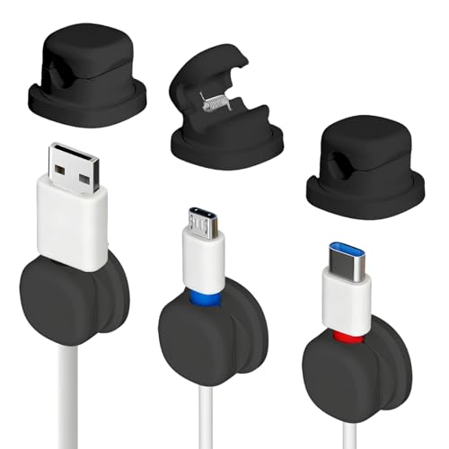 Rotatable Cord Holder for Nightstand, 2026 New 360°Rotating Magnetic Cable Clips, view 2