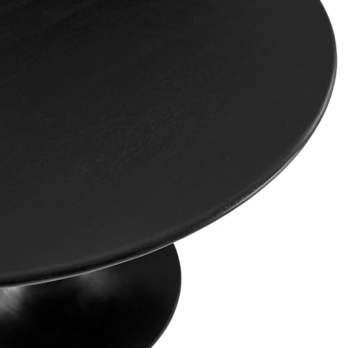 Lippa 48Inch Round Dining Table Solid Wood Black Finish Modern Kitchen Room Entertaining Home Furniture Quality Stylish Elegant Durable Refined Versatile Contemporary