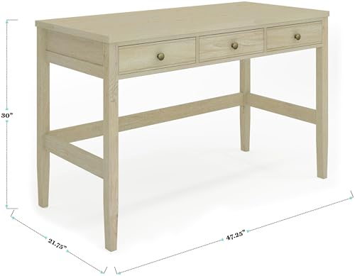 Rhett 3 Drawer Home Office Desk with Tapered Legs, Black, view 4
