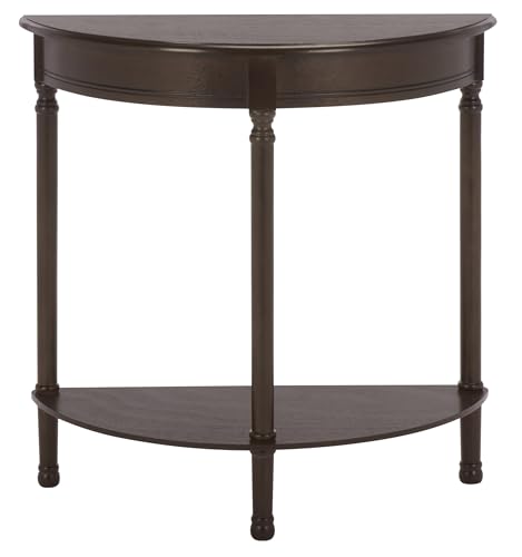 SAFAVIEH Furniture - Tinsley Half-Round Console Table - Dark Chocolate - Solid Wood - Farmhouse Demilune Design - Ideal for Entryway, Hallway, Living Room, 28" W x 11.75" D x 28" H (CNS5723D)