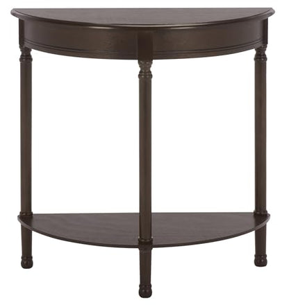 SAFAVIEH Furniture - Tinsley Half-Round Console Table - Dark Chocolate - Solid Wood - Farmhouse Demilune Design - Ideal for Entryway, Hallway, Living Room, 28" W x 11.75" D x 28" H (CNS5723D)