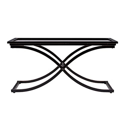 Vogue Cocktail Table - Black - Transitional Design, Black Glass and Wood - Ideal for Living Room, Family Room (CK9940)