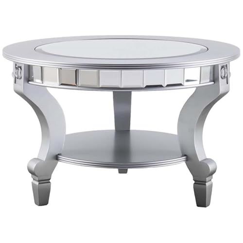 SEI Furniture Lindsay Glam Round Mirrored Coffee Table