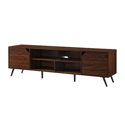 Nora Modern Minimal Open-Shelf TV Stand for TVs up to 80 Inches, 70 Inch, Dark Walnut