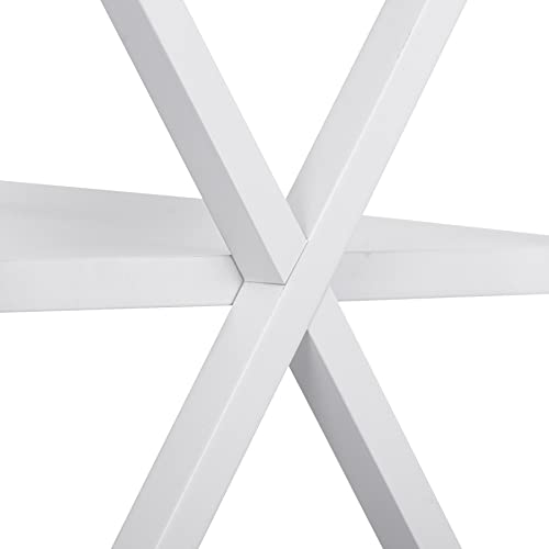 Nouva Side Table - Square Small End Table w/Storage Shelf, Tall Nightstand w/X-Design for Living Room Bedroom Office Bathroom,White