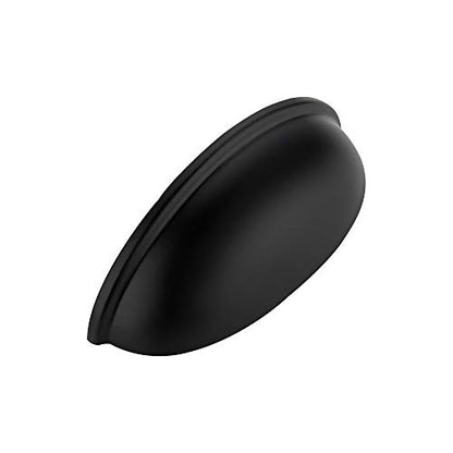 Matte Black Cup Pull Set for Cabinets, view 2