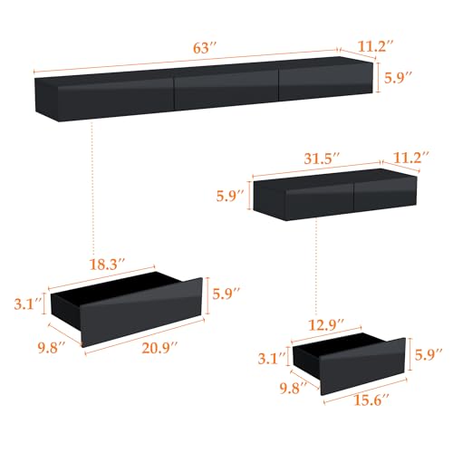 Floating LED TV Stand for TVs up to 100 Inch, view 3