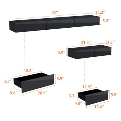 Floating LED TV Stand for TVs up to 100 Inch, view 3