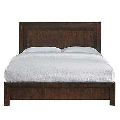 Solid Wood Platform Bed, King, Element - Chocolate Brown