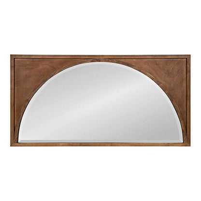 Andover Casual Framed Arch Mirror with Beveled Edge, Light Brown, 42x21.5, Modern Farmhouse Home Decor for Entryway, Living Room, Or Bedroom