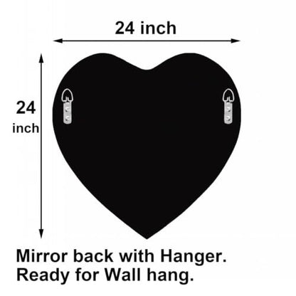 Crystal Crush Diamond Heart Shaped Silver Mirror for Wall Decoration 24x24x1 inch Wall Hang Frameless Mirror Acrylic Diamond Décor.