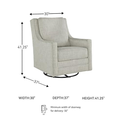 Signature Design by Ashley Kambria Casual Upholstered Swivel Glider Accent Chair, Gray