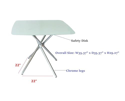 3 s 36" Inch Elegance Squared Dining Set in Soft White