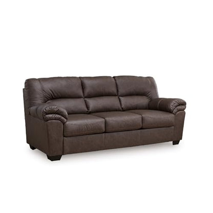 Signature Design by Ashley Whitlock Sofa, 87" W Faux Leather Couch, Anti-Sag Support, Couches for Living Room, Umber Brown, No Assembly Required