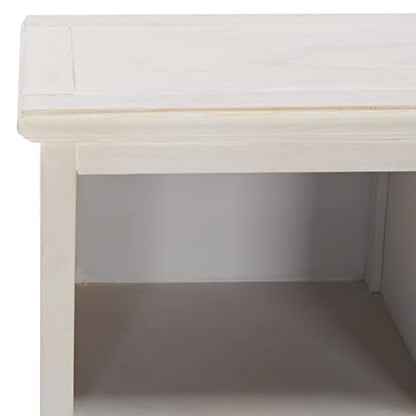 SAFAVIEH Furniture - Maralah 5-Shelf Storage Unit - White Washed - Solid Wood - Modern Geometric Design - Ideal for Living Room, Home Office, 25"W x 10.6"D x 30.1"H - Fully Assembled (AMH6634E)