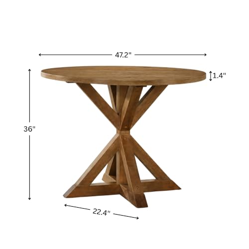 Windvale Cross-Buck Base Counter Height Dining Table, Cottage Oak
