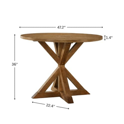 Windvale Cross-Buck Base Counter Height Dining Table, Cottage Oak