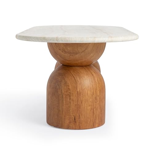 Long Dining Table in Brown,Travertine Ash Wood, view 5