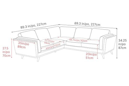 Valencia Artisan Full Leather Sofa - Pure Full Italian Nappa Leather Couch, Solid Wood Accent, Ultimate Comfort (Cognac, L-Shape Sectional)