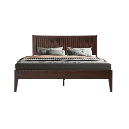 King Size Solid Wood Platform Bed Frame with Headboard & Footboard, view 2