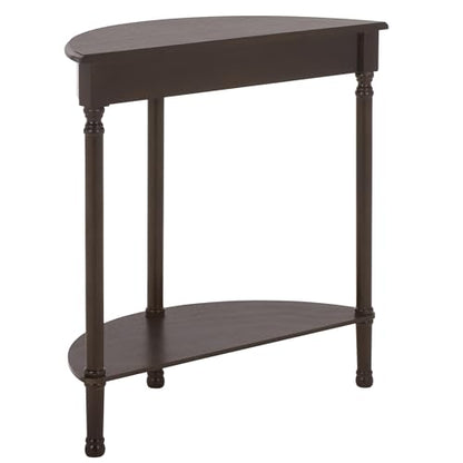 SAFAVIEH Furniture - Tinsley Half-Round Console Table - Dark Chocolate - Solid Wood - Farmhouse Demilune Design - Ideal for Entryway, Hallway, Living Room, 28" W x 11.75" D x 28" H (CNS5723D)