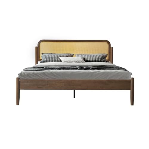King Size Bed Frame, Headboard & Footboard Solid Wood Platform Bed, view 2