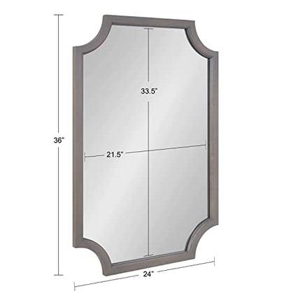 Hogan Farmhouse Wall Mirror; 20 x 30; Gray; Decorative Traditional Wall Decor