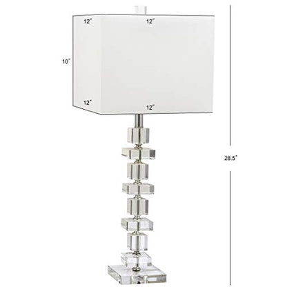 SAFAVIEH Lighting Collection Modern Deco 28-inch Bedroom Living Room Home Office Desk Nightstand Table Lamp Set of 2 (LED Bulbs Included)
