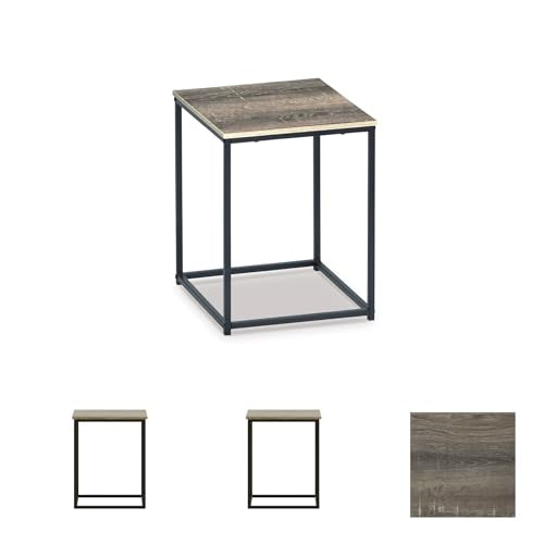 Brown and black wood grain 3 piece table set, view 7