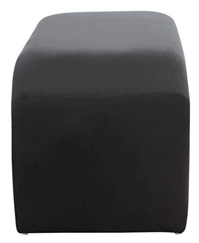 SAFAVIEH Furniture - Tenko Bench - Black - Solid Wood - Modern Shearling Design - Ideal for Entryway, Bedroom, Living Room, 18.5" Seat Height - Fully Assembled (BCH1300B)