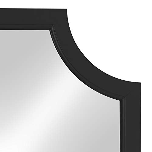 Hogan Wood Framed Mirror with Scallop Corners, 24 x 36, Black