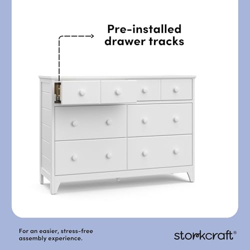 Moss 6 Drawer Dresser (White) – GREENGUARD Gold Certified Nursery Dresser, Safety-Focused Interlocking Drawer System, Chest of Drawers for Bedroom, Wood Craftsmanship