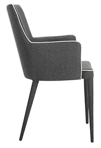Safavieh Home Collection Summerset Mid-Century Modern Dark Grey and White Arm Chair