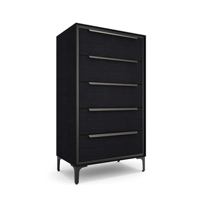 Naima 5-Drawer Premium Fabric Dresser for Bedroom, Waterproof, Black, view 3
