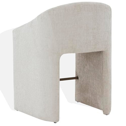 SAFAVIEH Couture Collection Kagan Cream Chenille 27-inch Seat Height Counter Stool (Fully Assembled)