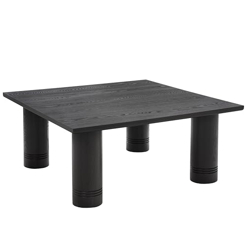 SAFAVIEH Furniture - Aramin Square Coffee Table - Black - Modern Living Room Table with Sculptural Legs for Living Room, Family Room, 39.4" W x 39.4" D x 17" H (COF2307B)