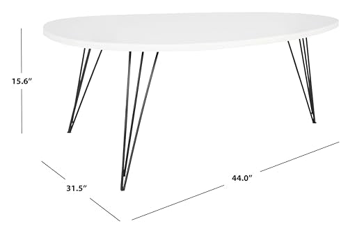 Safavieh Home Collection Wynton Mid-Century Modern White and Black Coffee Table