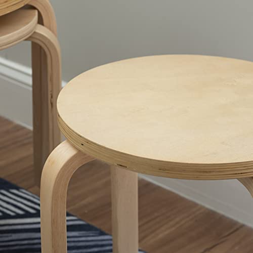 Jenna Natural Round 17" Stacking Stool Set of 4 (1771NAT-04-AS-U)