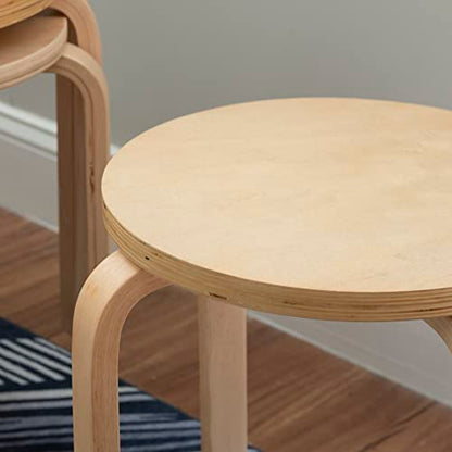 Jenna Natural Round 17" Stacking Stool Set of 4 (1771NAT-04-AS-U)