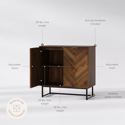 Nathan James Enloe Modern Sideboard Buffet Storage Accent Cabinet with Doors, view 6