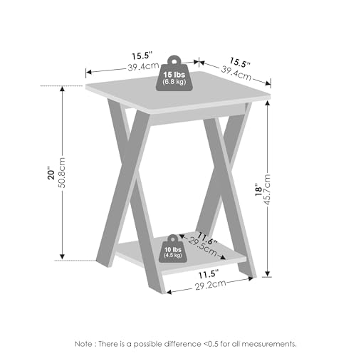 TIDUR Night Stand, Open Shelf Design X-Legs Nightstand, Criss-Crossed Bedside Table, End Table, Side Table, for Bedroom, Closet, Dorm, Espresso
