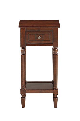 French Country Khloe 1 Drawer Accent End Table 14" - Traditional Farmhouse Side Table with Storage Drawer and Shelf for Living Room, Espresso