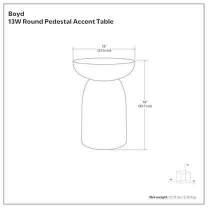 Boyd Accent Table - 13 inch Wide Solid Mango Wood Round Side Table in Honey Earthtone, Contemporary Sculptural End Table for Living Room or Bedroom with Natural Grain Finish, Assembled