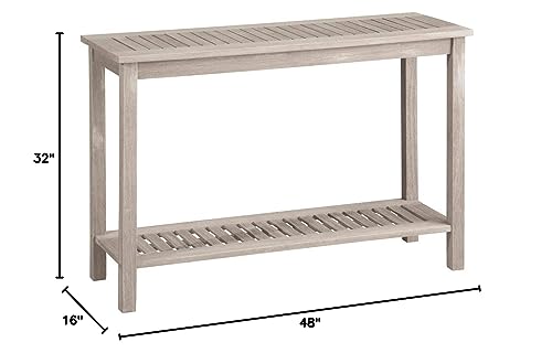 Wood Console Table Outdoor Patio Furniture (Driftwood Gray)